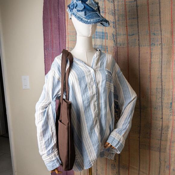 Upcycled handmade brown carhartt canvas tote bag - Picture 3 of 7